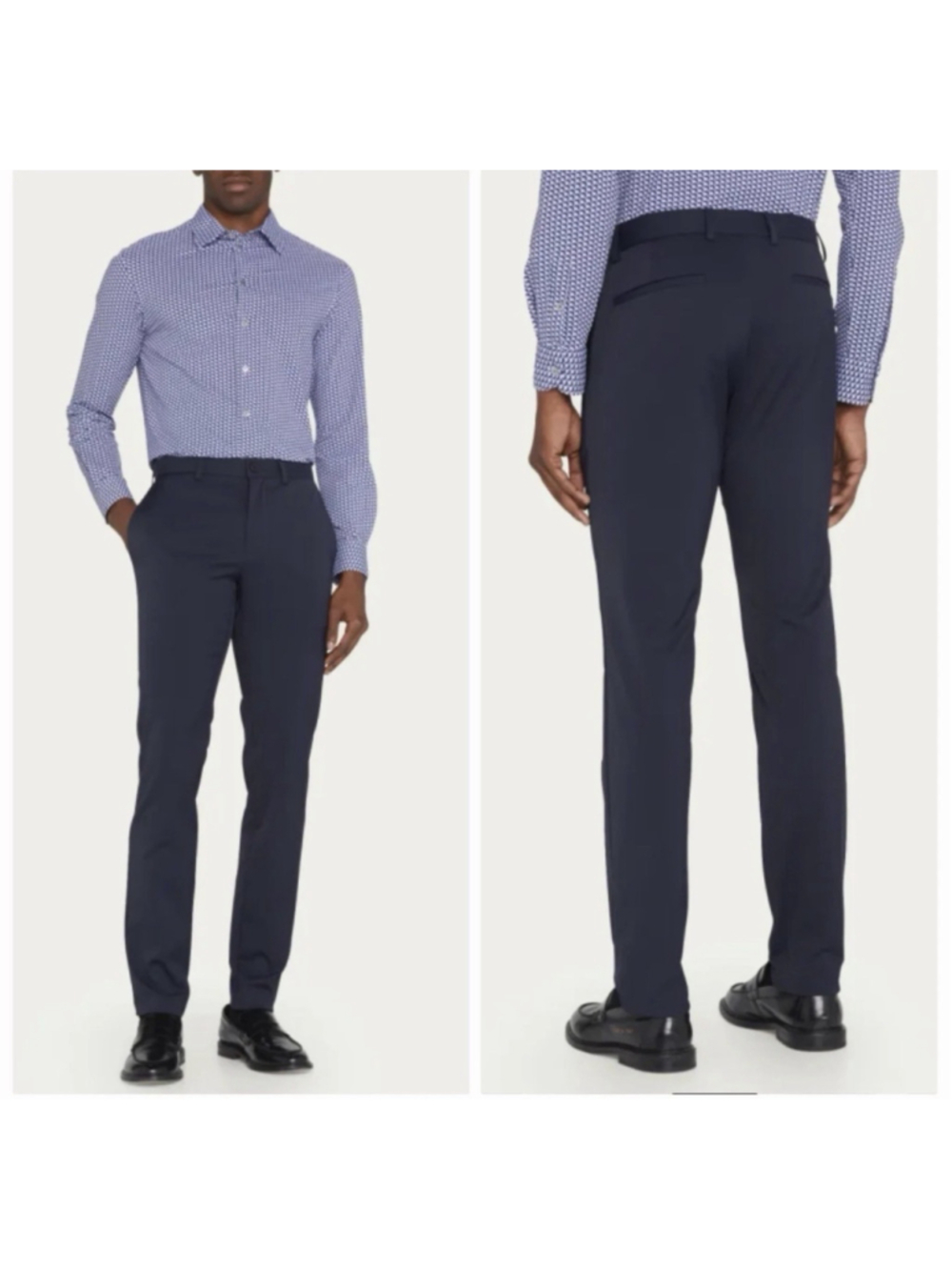 Theory Zaine SW Neoteric Pants Mens 31x28 Navy Stretch Slim Tech Chino USA